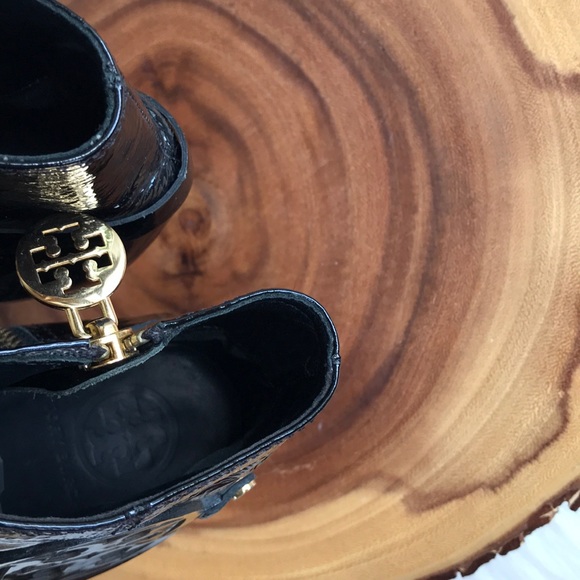 Tory Burch patent leather inside zip heeled boots - Picture 7 of 9